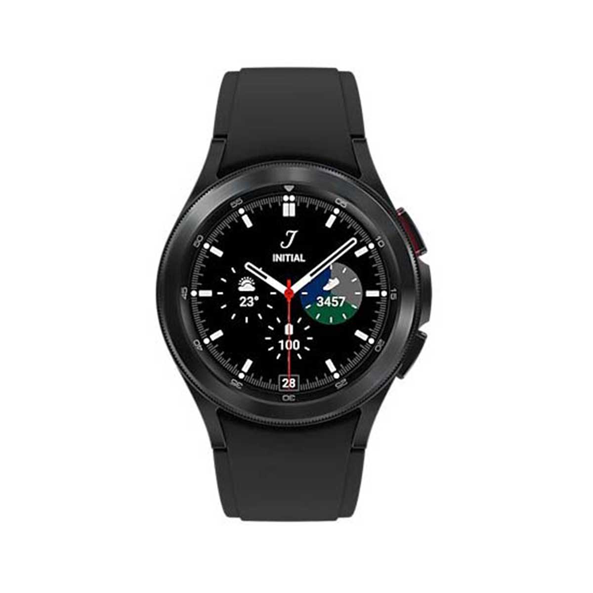 Front view of Samsung Galaxy watch 4 in black
