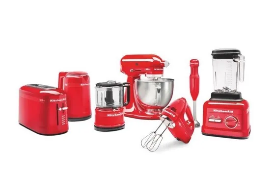A collection of home appliances like a blender, mixer, food processor etc.