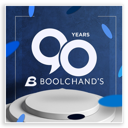 Logo mockup of 90 years Boolchand logo