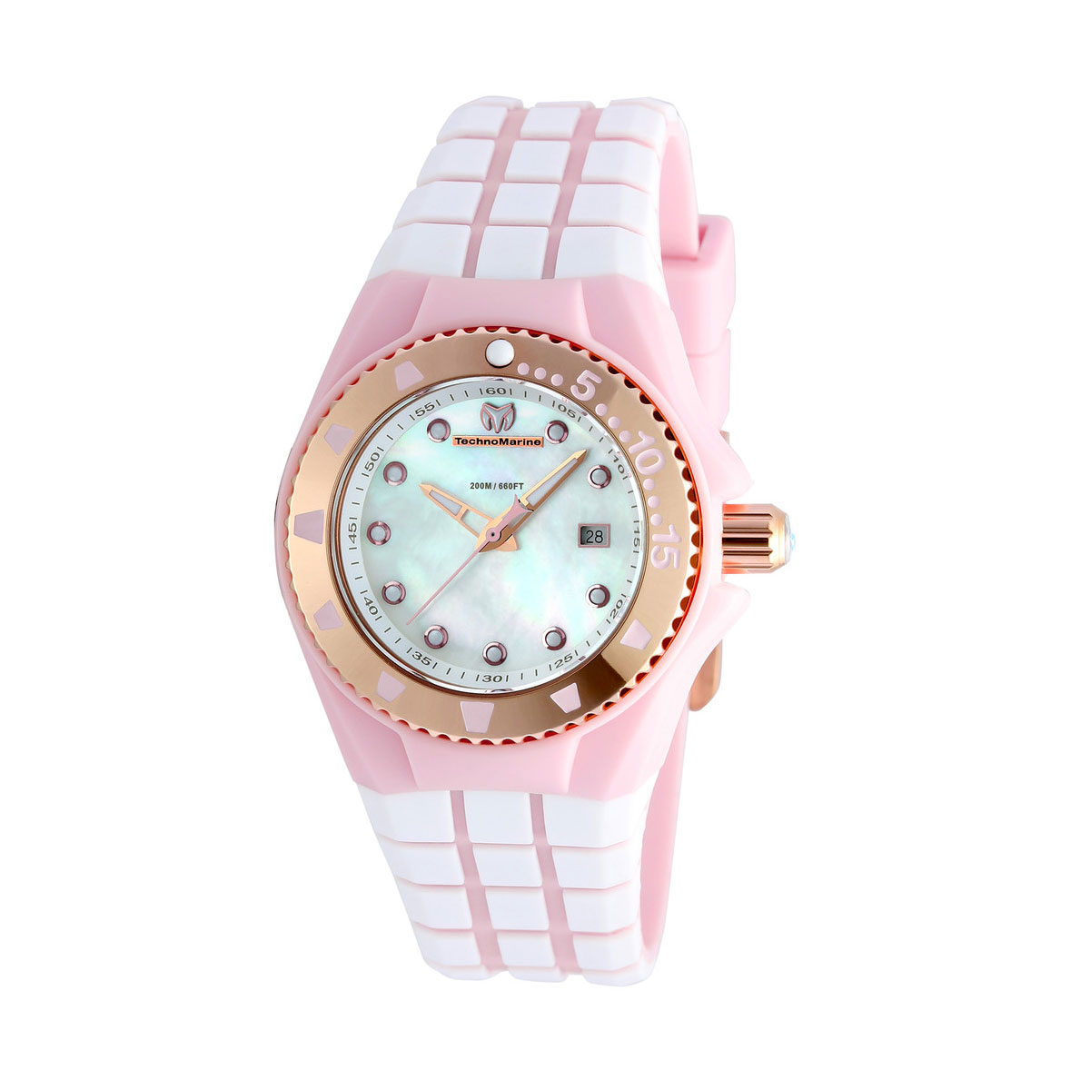 White and pink casual watch