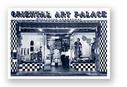 Old storefront image of the original Boolchand's store called Oriental Art Palace