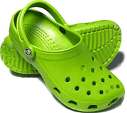 2 Classic green Crocs clogs