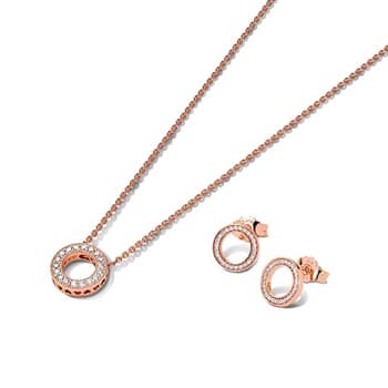Sparkling Pave Circle Jewelry Gift Set