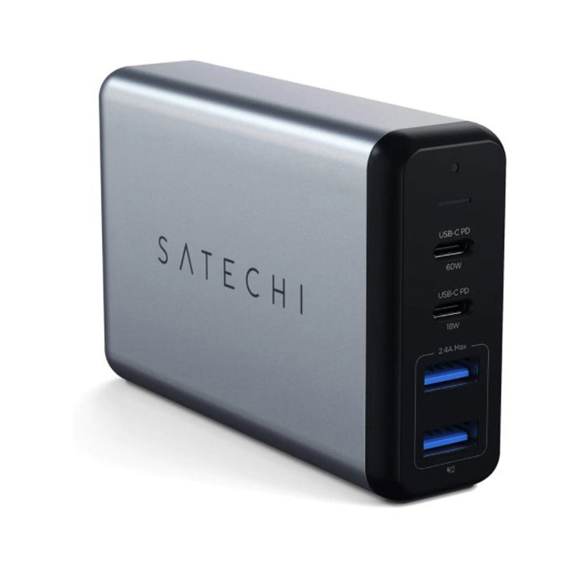 Satechi - Dual Travel Charger, Type-C, 75W, Space Grey