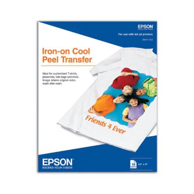 Epson - Photo Paper, Iron-On Cool Peel Transfer Paper (8.5 x 11", 10 Sheets)