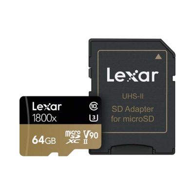 Lexar - Micro SDHC 64GB W/SD Adapter, 95MB/S