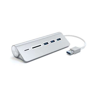 Satechi - USB 3.0 Hub and Card Reader, Silver