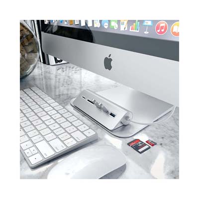 Satechi - USB 3.0 Hub and Card Reader, Silver