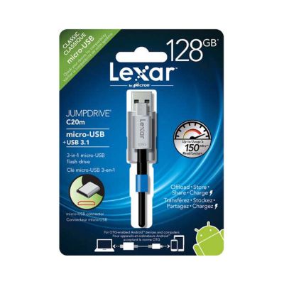 Lexar - Jump Drive, 128GB, Micro USB + USB 3.0