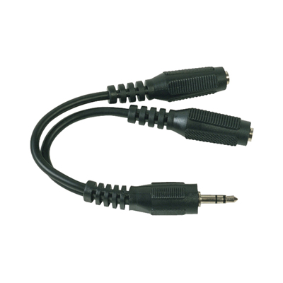 RCA - Stereo Headphone Splitter or Y Adapter, Black