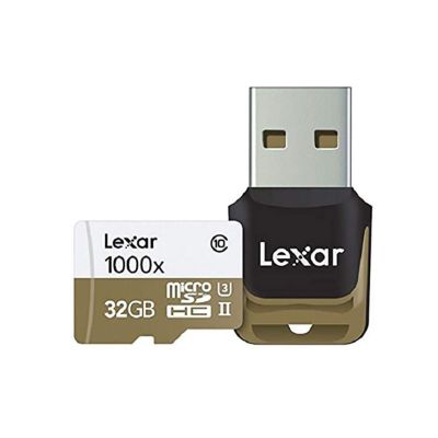 Lexar - Memory Card, Micro SDHC, 32GB, w/USB Reader