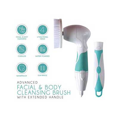Pursonic - Waterproof Facial & Body Cleansing Brush with Extended Handle