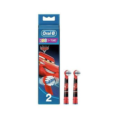 Braun - Brush Heads, Kids Toothbrush Heads With Cars Motif, 2 Pack, Red