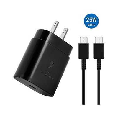 Samsung - Fast Charge USB-C Wall Charger 25W w/USB-C Cable, Black