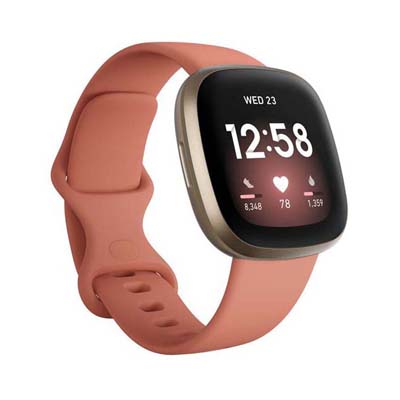 Fitbit - Versa 3 GPS Smartwatch, Pink Clay/ Soft Gold Aluminum