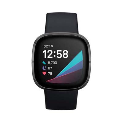 Fitbit - Fitbit Sense, GPS Carbon/ Graphite Stainless Steel