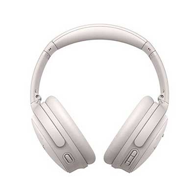 Bose - QuietComfort 45 Noise-Canceling Wireless Over-Ear Headphones, White Smoke