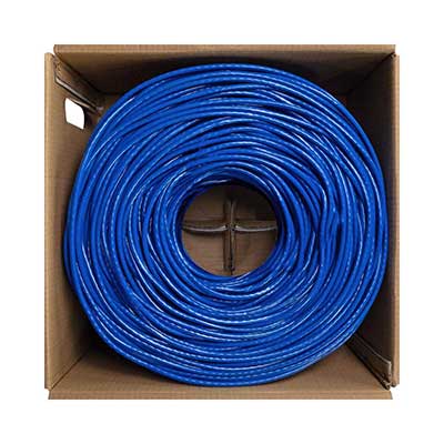 NavePoint - Cat6 (CCA), 500ft, Solid Bulk Ethernet Cable, 550MHz, 23AWG 4 Pair, Unshielded Twisted Pair, Blue