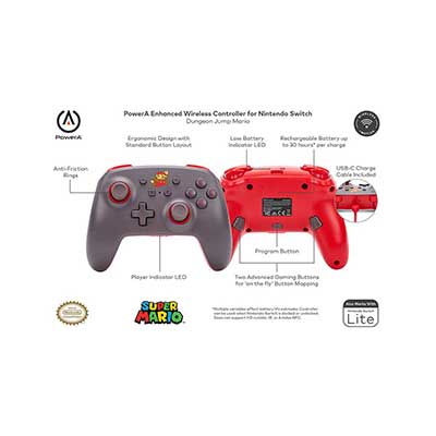PowerA - Enhanced Wireless Controller for Nintendo Switch, Dungeon Jump Mario