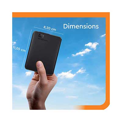 Western Digital - 5TB Elements Portable External Hard Drive HDD, USB 3.0, Black