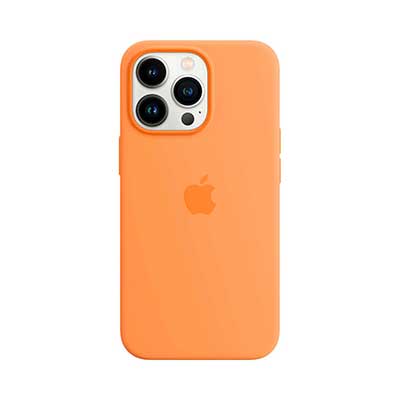 Apple - iPhone 13 Pro, Silicone Case with MagSafe, Orange
