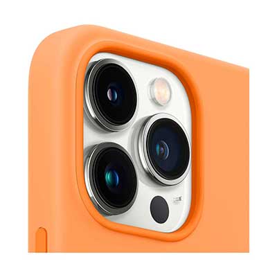 Apple - iPhone 13 Pro, Silicone Case with MagSafe, Orange
