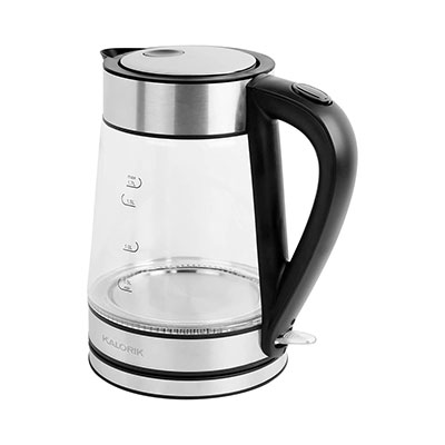 Kalorik - 1.7L Rapid Boil Electric Kettle with Blue LED, Stainless Steel