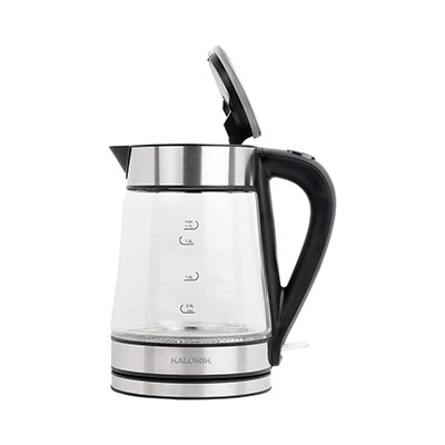 Kalorik - 1.7L Rapid Boil Electric Kettle with Blue LED, Stainless Steel