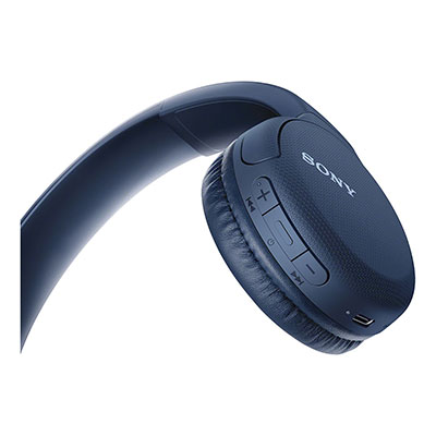 Sony - Wireless Bluetooth On-Ear Headset with Mic for Phone-Call, Blue
