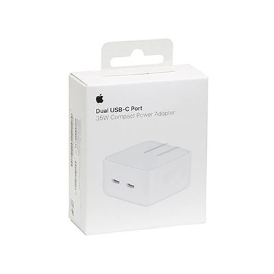 Apple - 35W Dual USB Type-C Port Compact Power Adapter