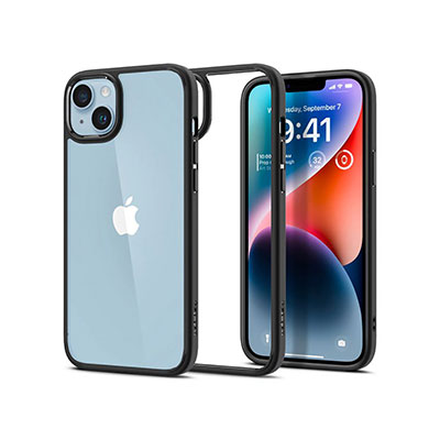 Spigen - Crystal Hybrid iPhone 14 Max Case, Mag Fit, Matte Black