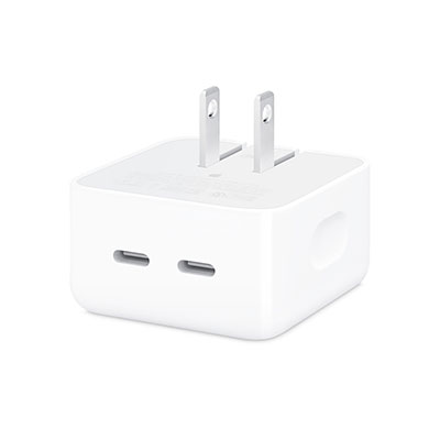 Apple - 35W Dual USB-C Port Compact Power Adapter, White