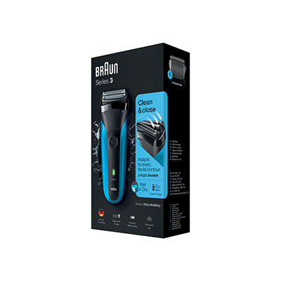 Braun - Electric Razor for Men, Series 3 310s Electric Foil Shaver, Rechargeable, Wet & Dry, Black/Blue