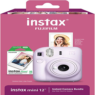 Fujifilm - Camera, Instax Mini 12, Purple holiday bundle
