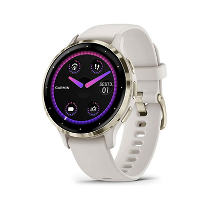 Garmin - Venu 3S, GPS, Smartwatch, Cream Gold / Ivory,
