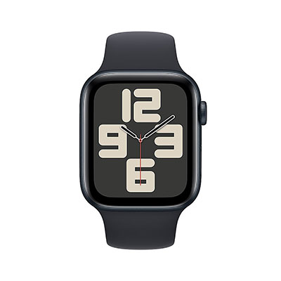 Apple - Watch SE (GPS) 44mm Midnight Aluminum Case with Midnight Sport Band - M/L - Midnight