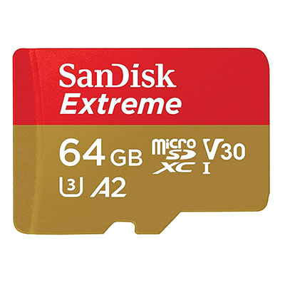 SanDisk - 64GB Extreme UHS-I microSDXC Memory Card with SD Adapter