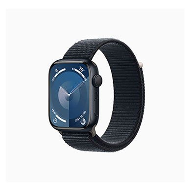 Apple - Watch Series 9 GPS 45mm Midnight Aluminum Case with Midnight Sport Loop. Fitness Tracker