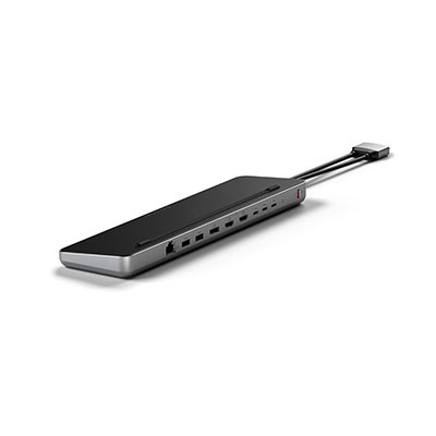 Satechi - Dual Dock with NVMe SSD enclosure ? USB-C PD (75W), 2 USB-C data, 2 HDMI 2.0, 1 DisplayPort 1.4, 2 USB-A, Ethernet - Space Gray