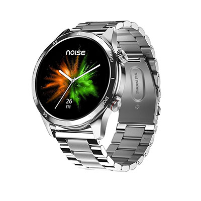 Noise - Chrome Luxury AMOLED, Smart Watch, 46MM, Elite Silver Metal