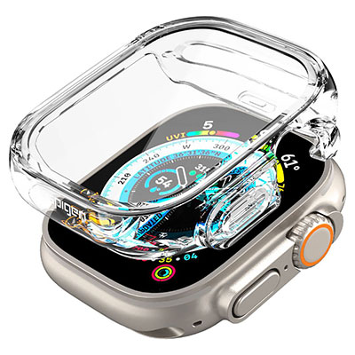 Spigen - Apple Watch (49mm) Case Ultra Hybrid - Crystal Clear