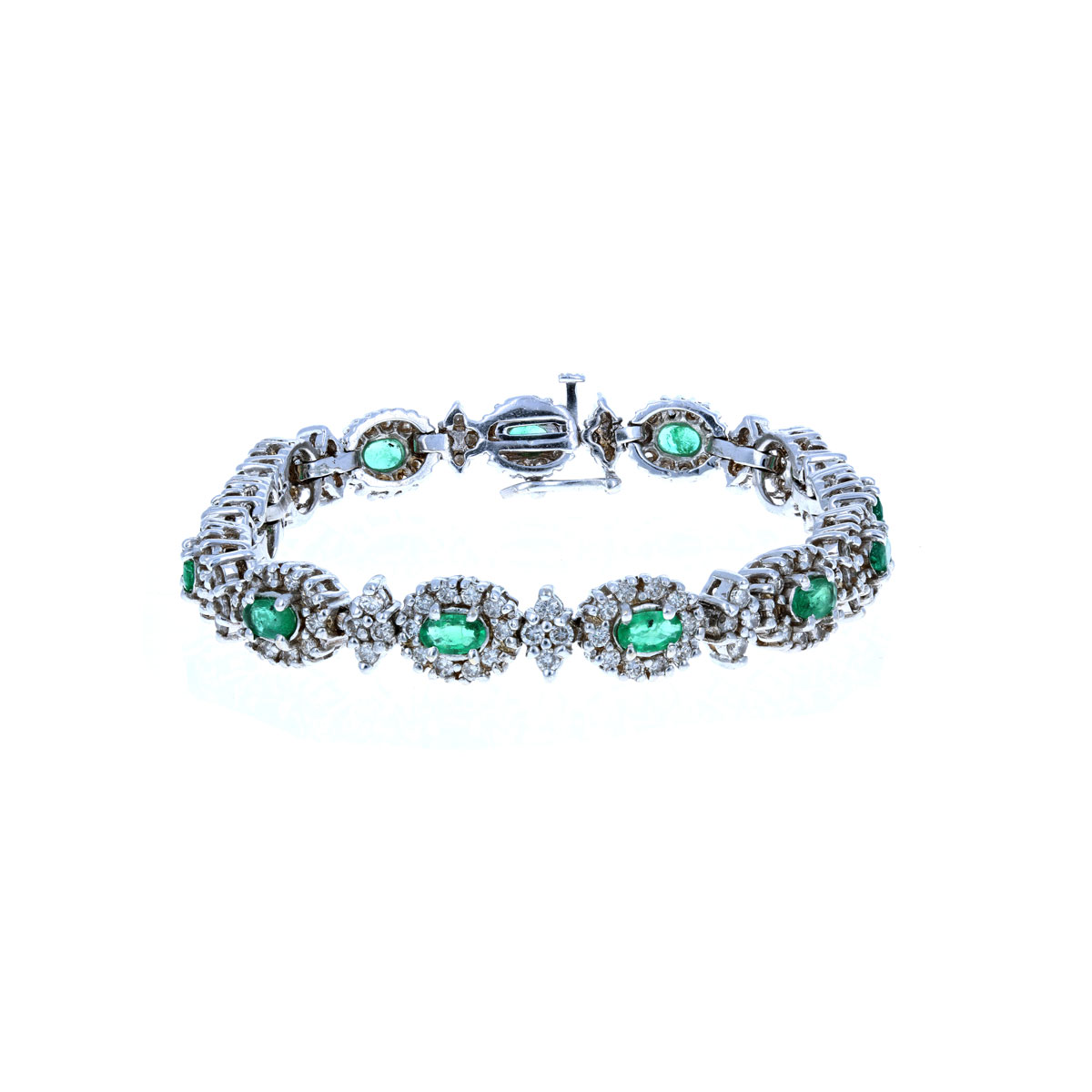 Classic Emerald Diamond Bracelet 14KT