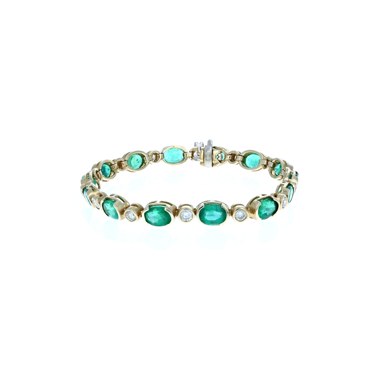 Contemporary Emerald Diamond Bracelet 14KT
