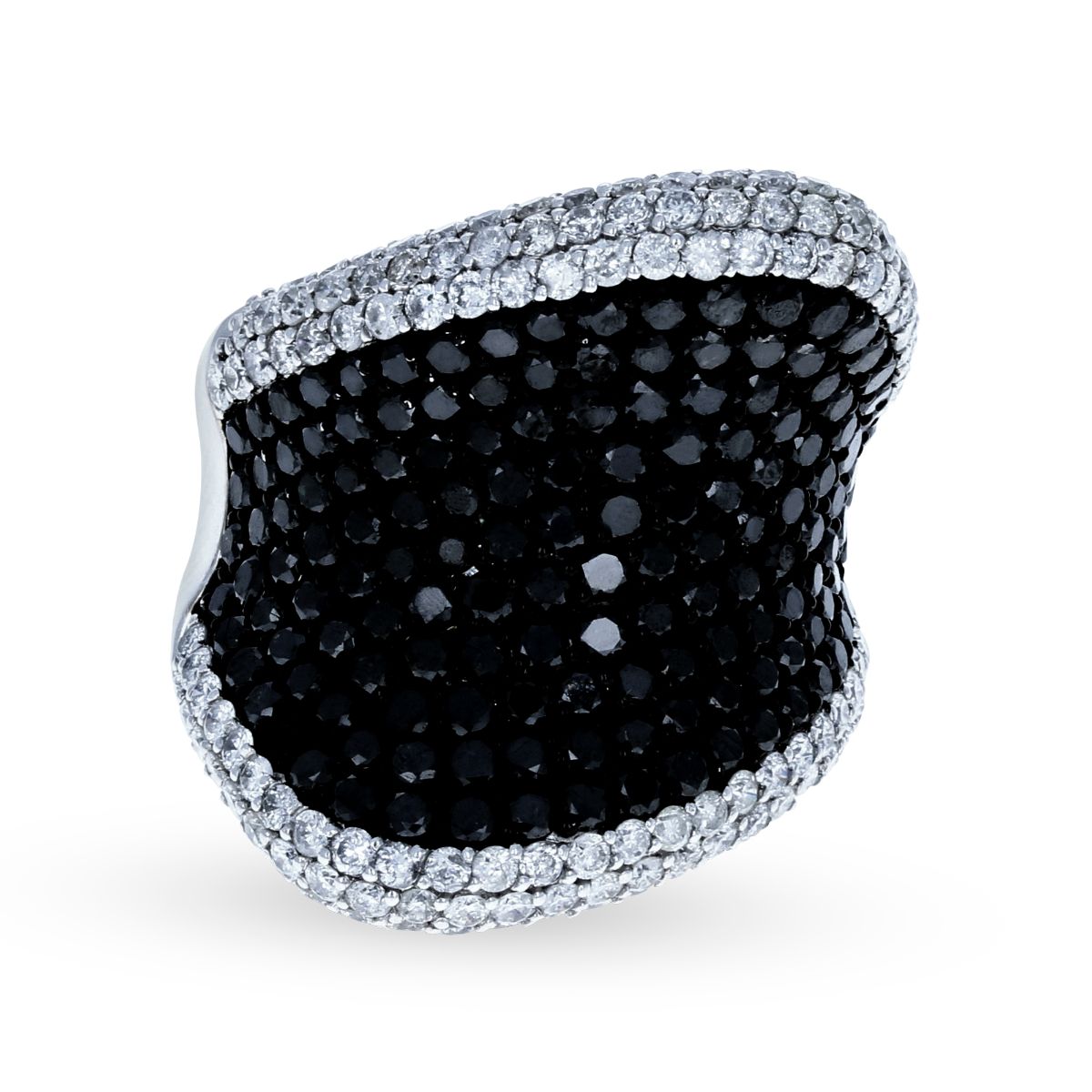 White Gold Black and White Fashion Diamond Ring 14KT
