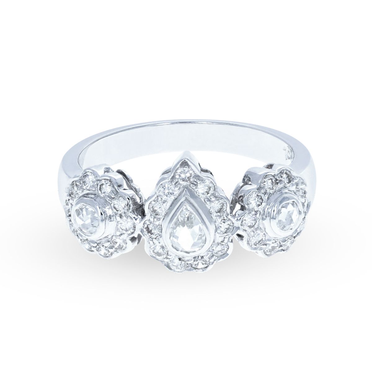 Rose Cut Diamond Ring 18KT