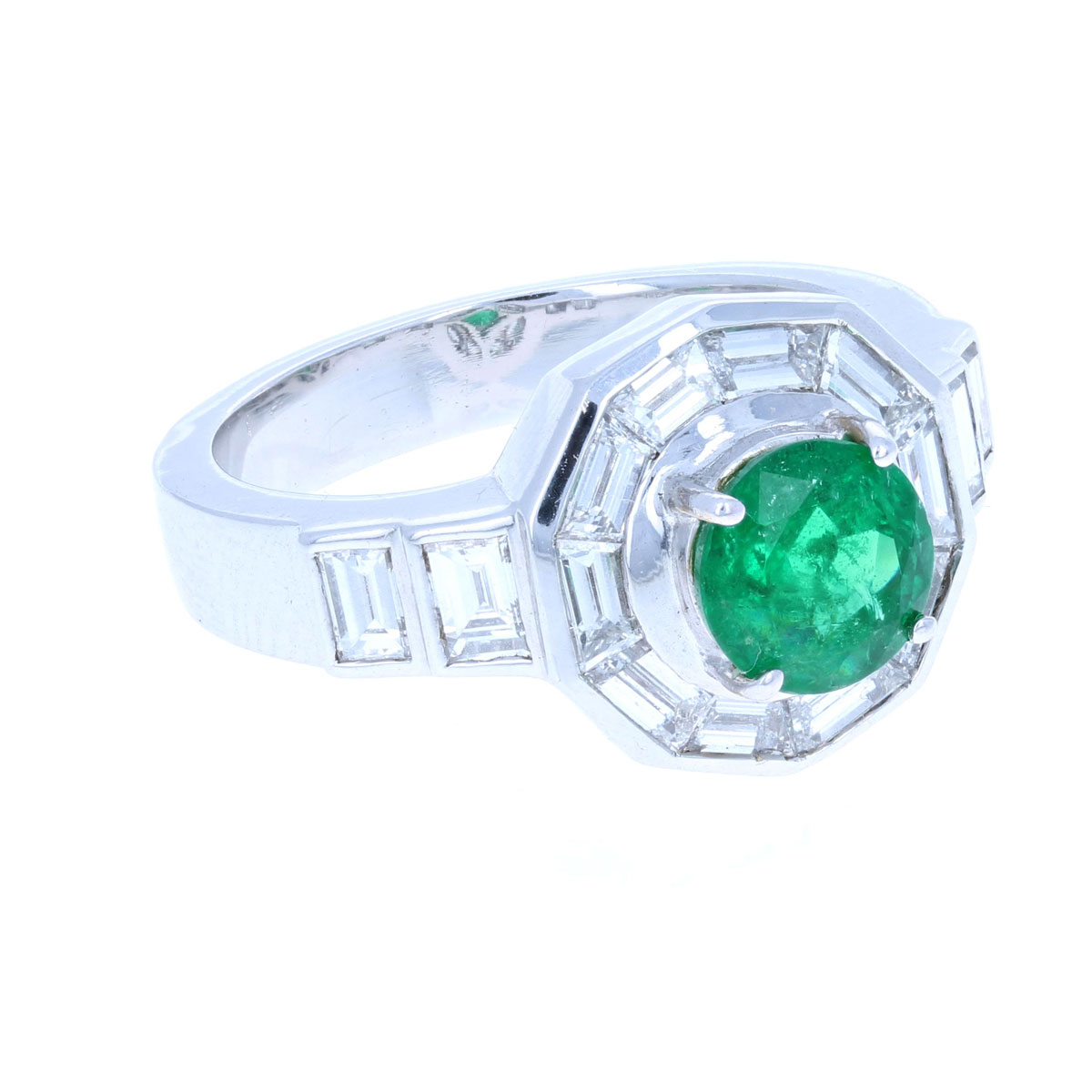 Unique Emerald Diamond Ring 18KT