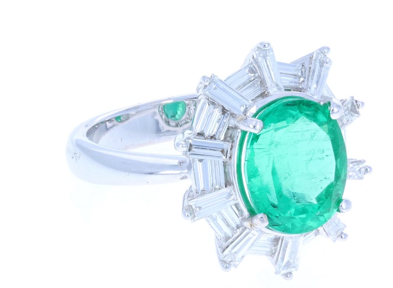 Web Emerald Diamond Ring 18KT