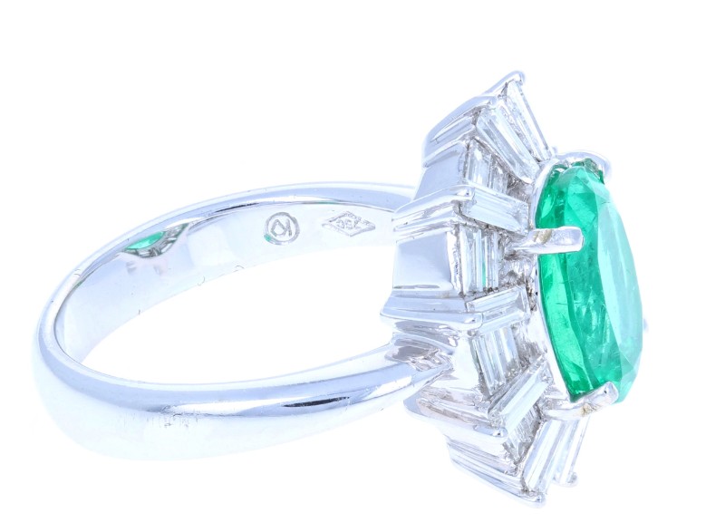Web Emerald Diamond Ring 18KT
