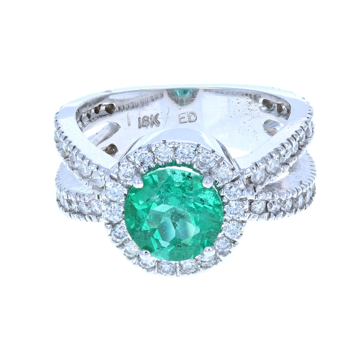 Dressy Emerald & Diamond Ring 18KT
