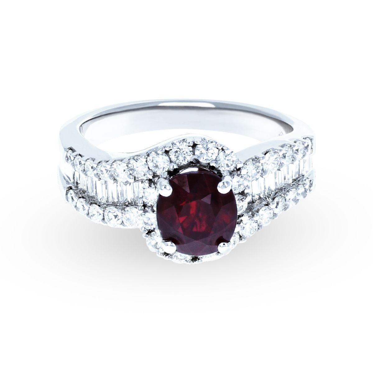 Fancy Ruby Diamond Ring 18KT